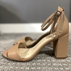 Nude Strappy Sandal with cushion insoles. Brand new never worn. Size 9